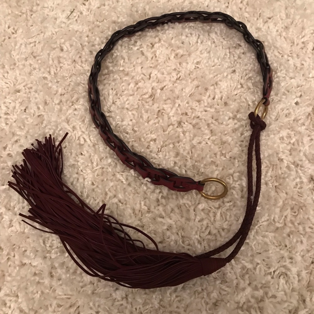 Tory Burch Leather fringe belt